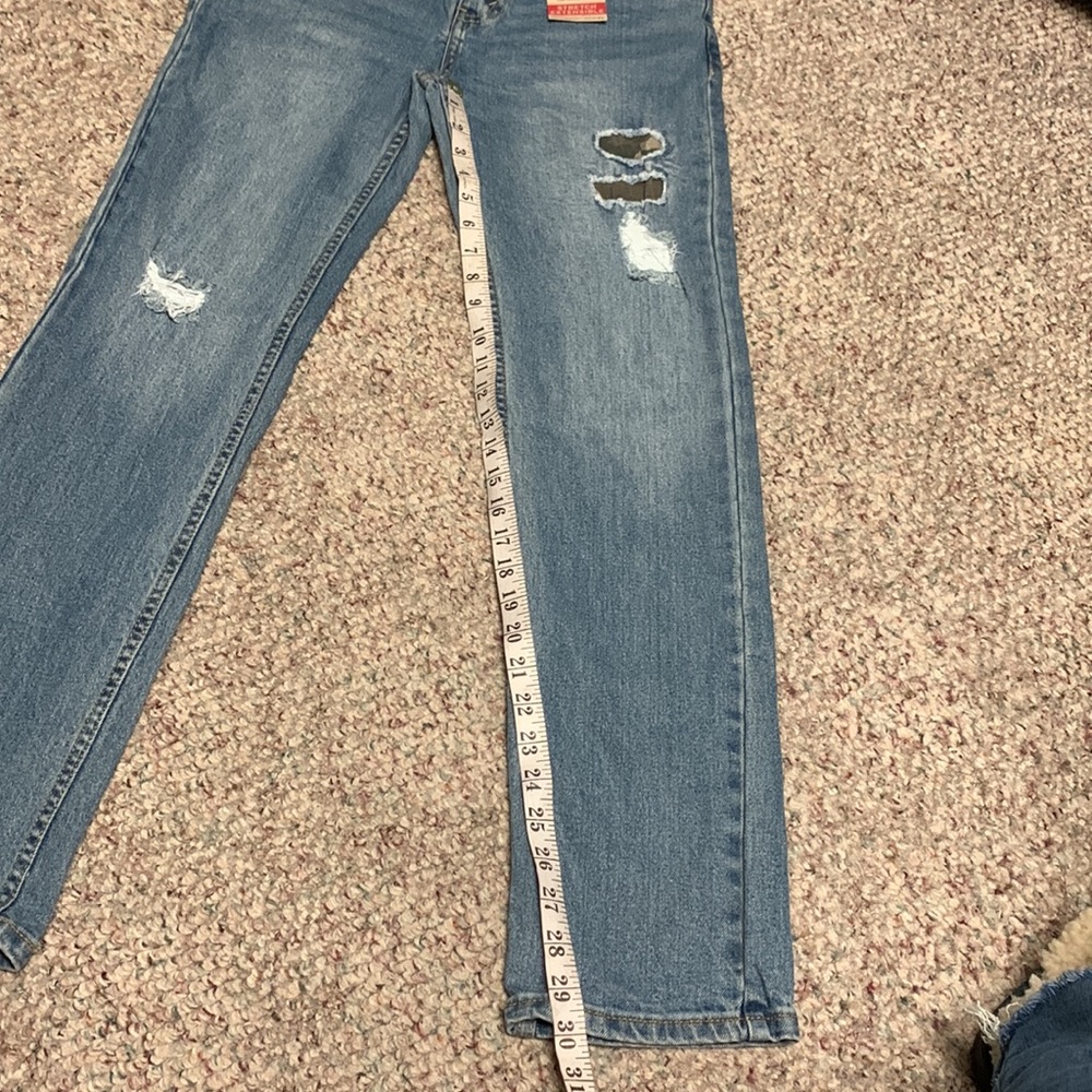 Levi's Blue Distressed Ankle Jeans - Picture 6 of 10